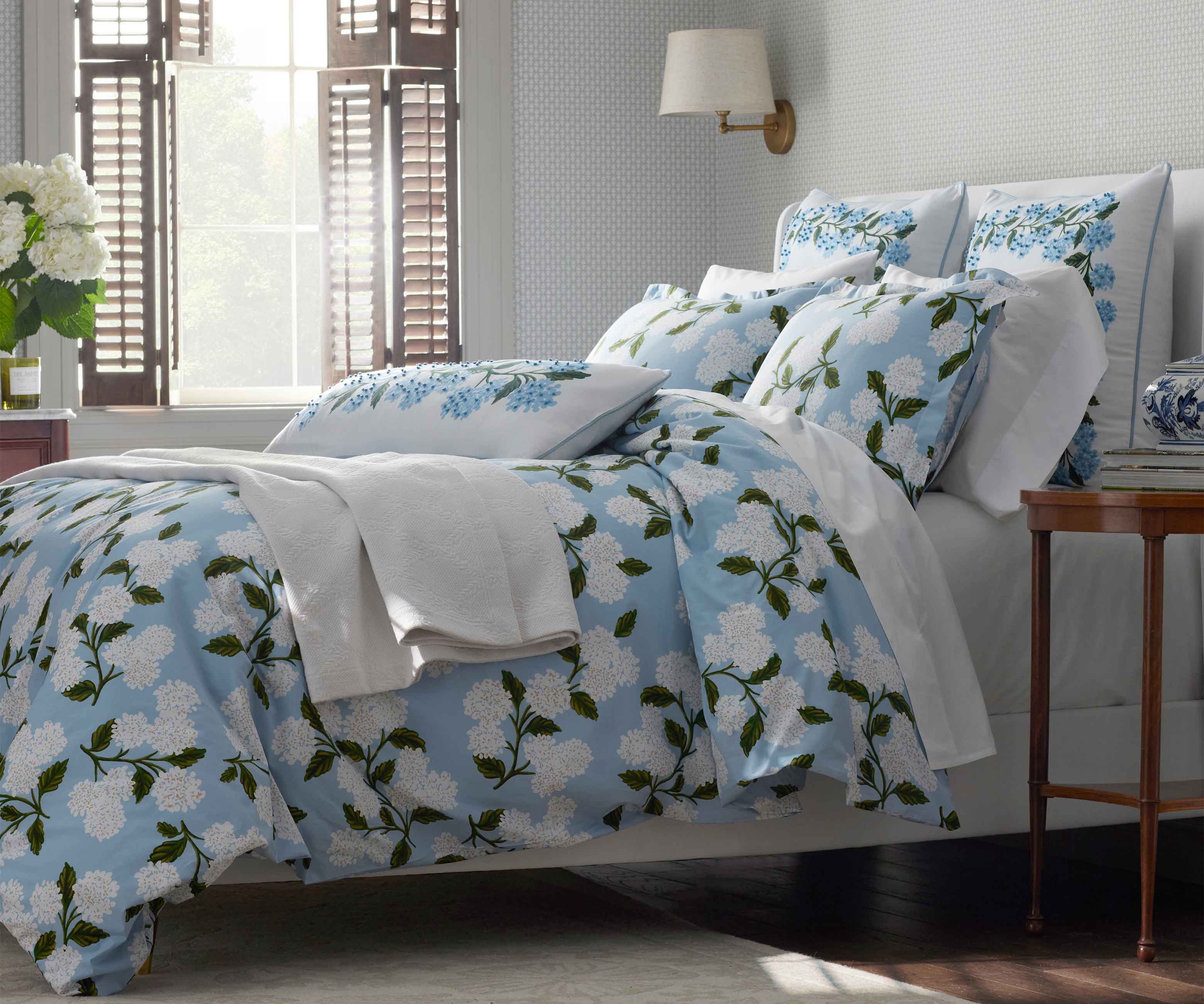 Percale Duvet Cover - Hydrangea
