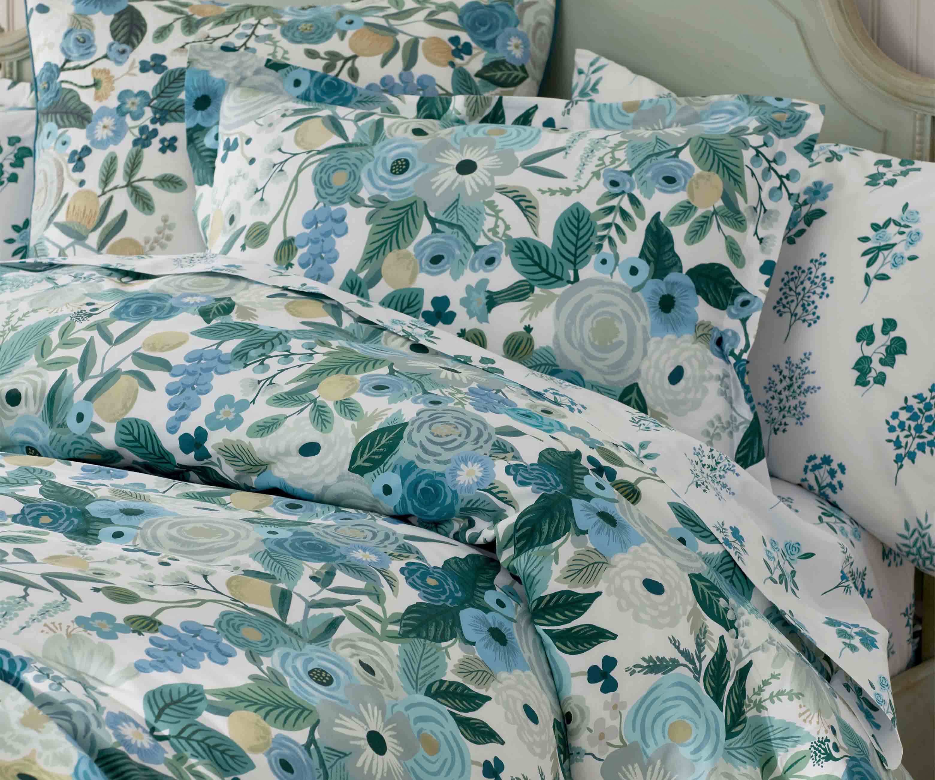 Percale Duvet Cover - Garden Party Blue