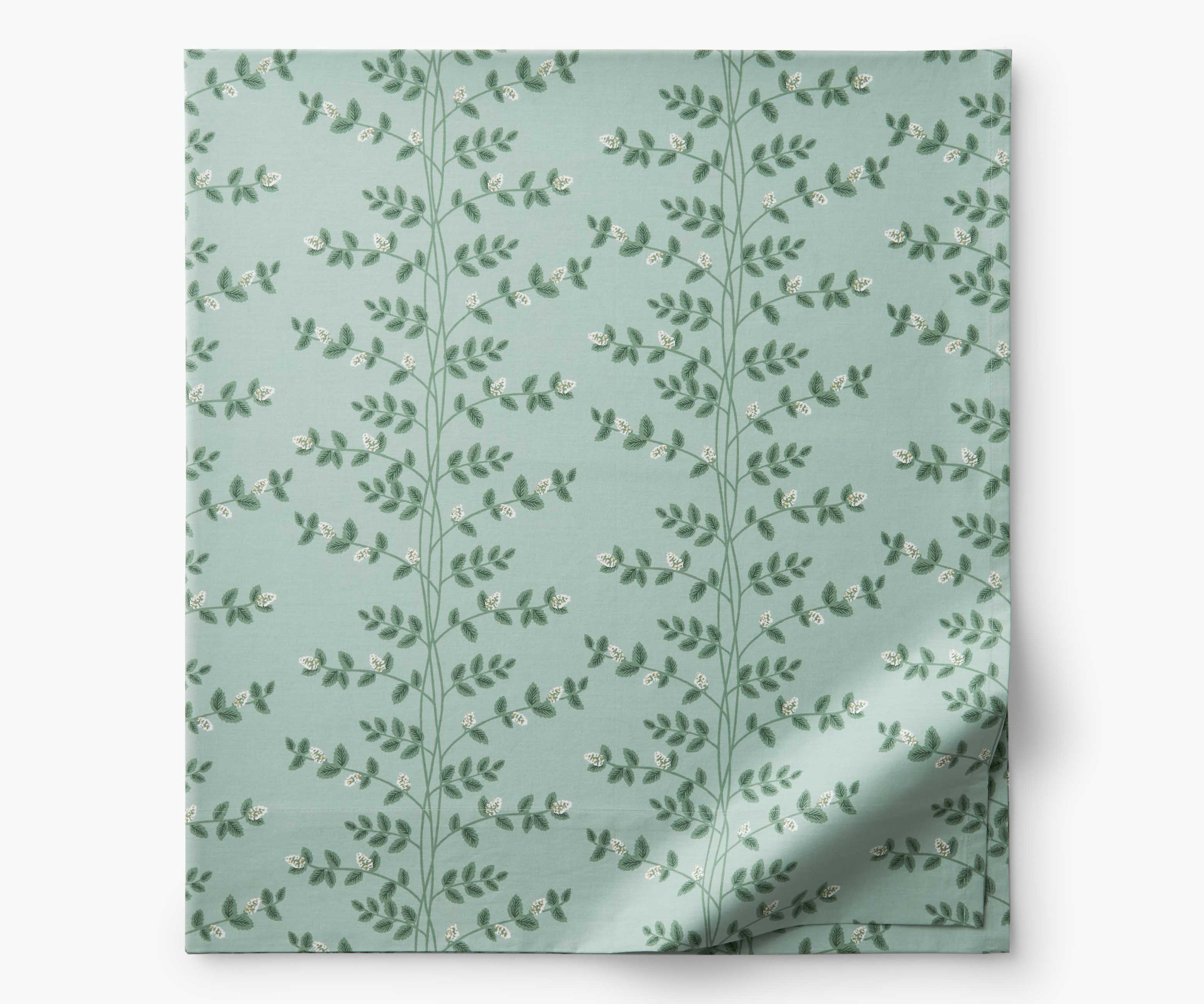 Percale Flat Sheet - Climbing Vines Sage