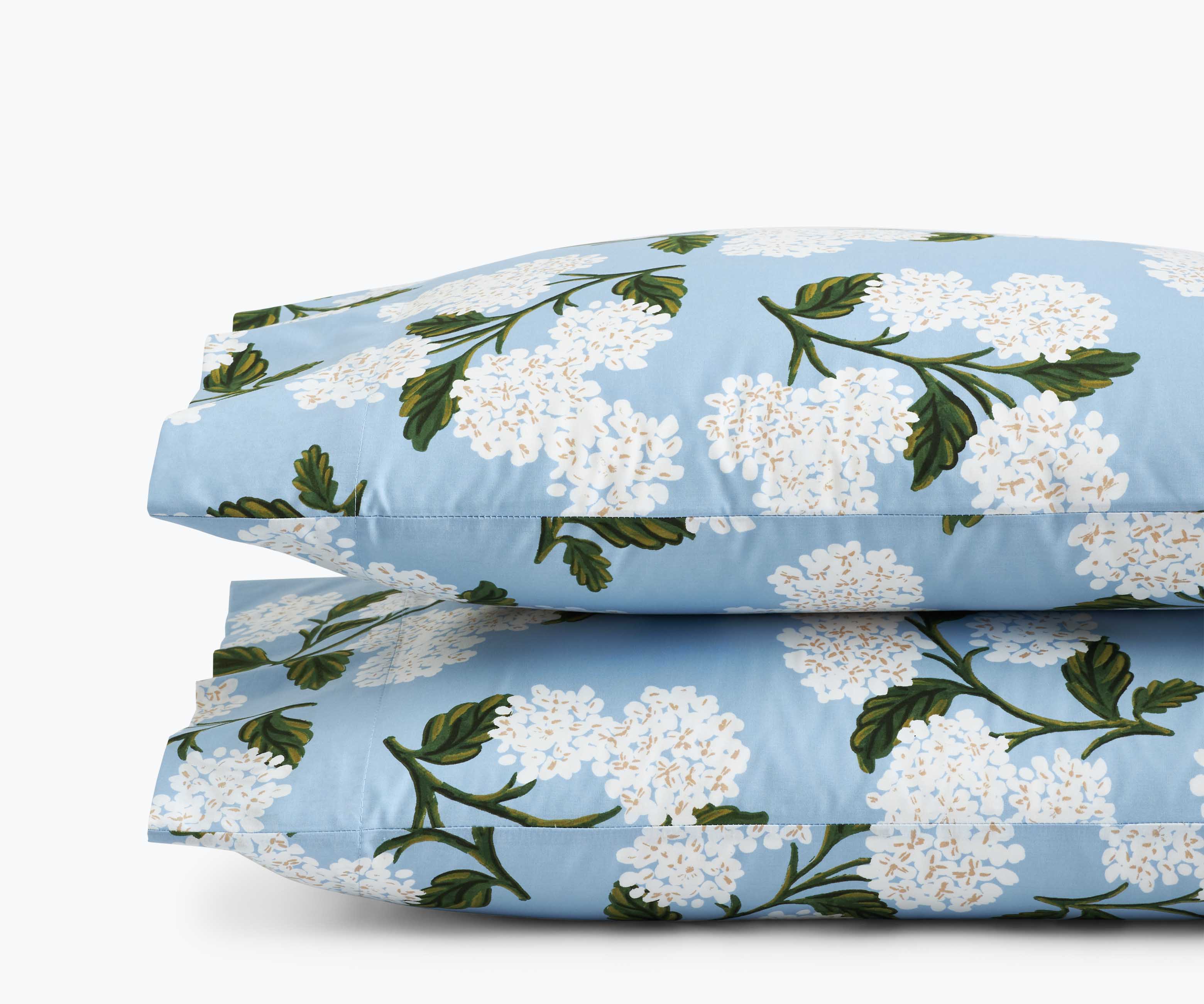 Percale Pillowcases - Hydrangea