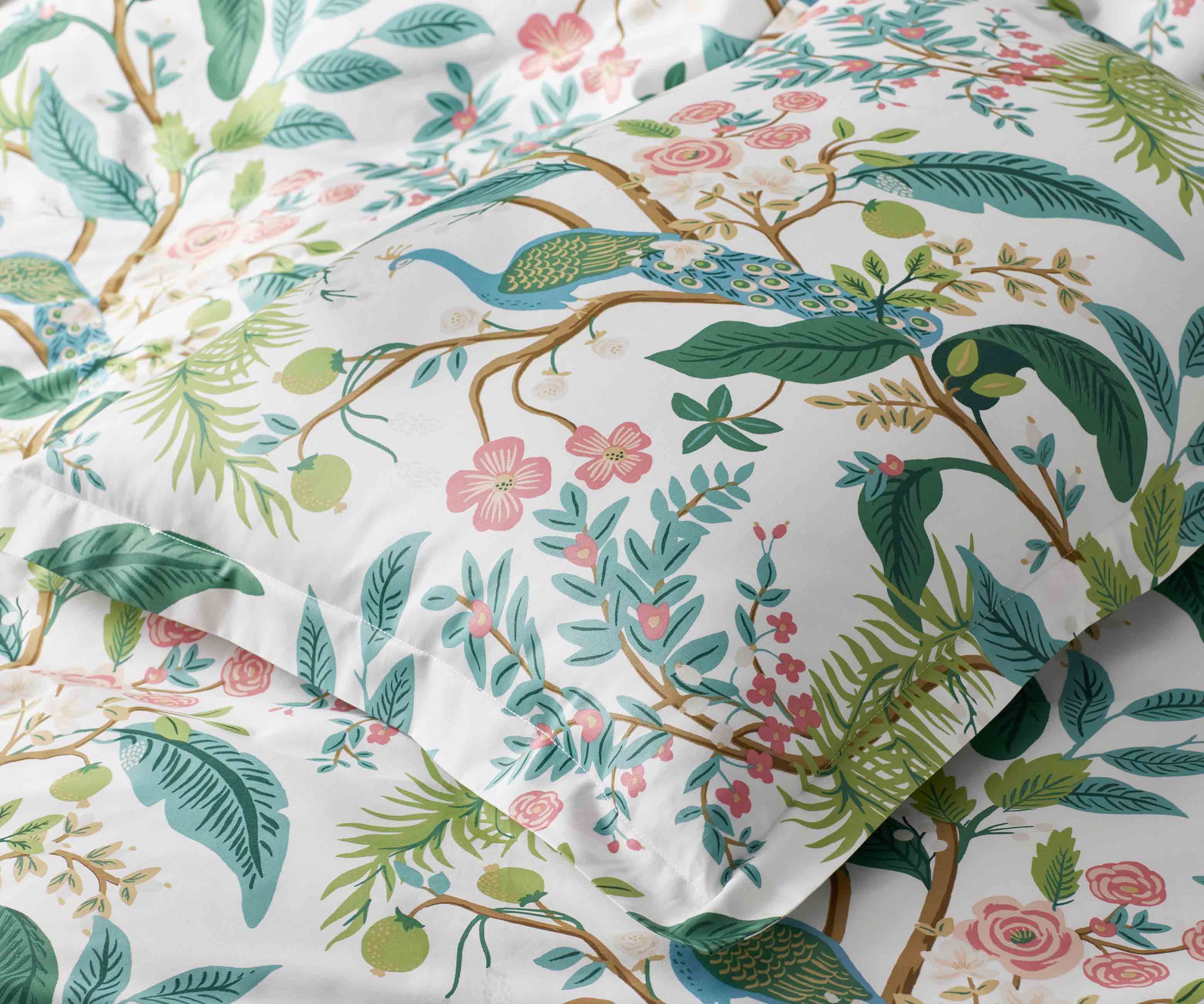 Sateen Sham - Peacock White