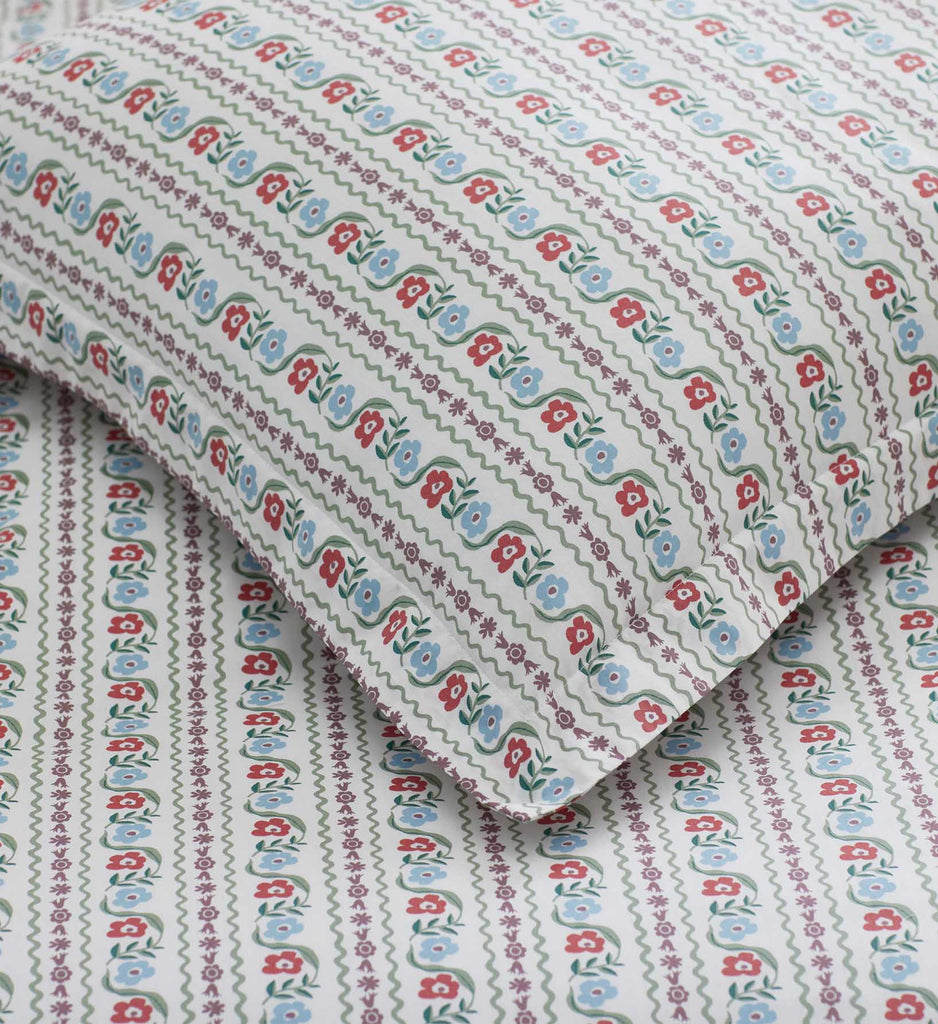 Delphine Percale Sham | Floral Stripe | Rifle Paper Co.