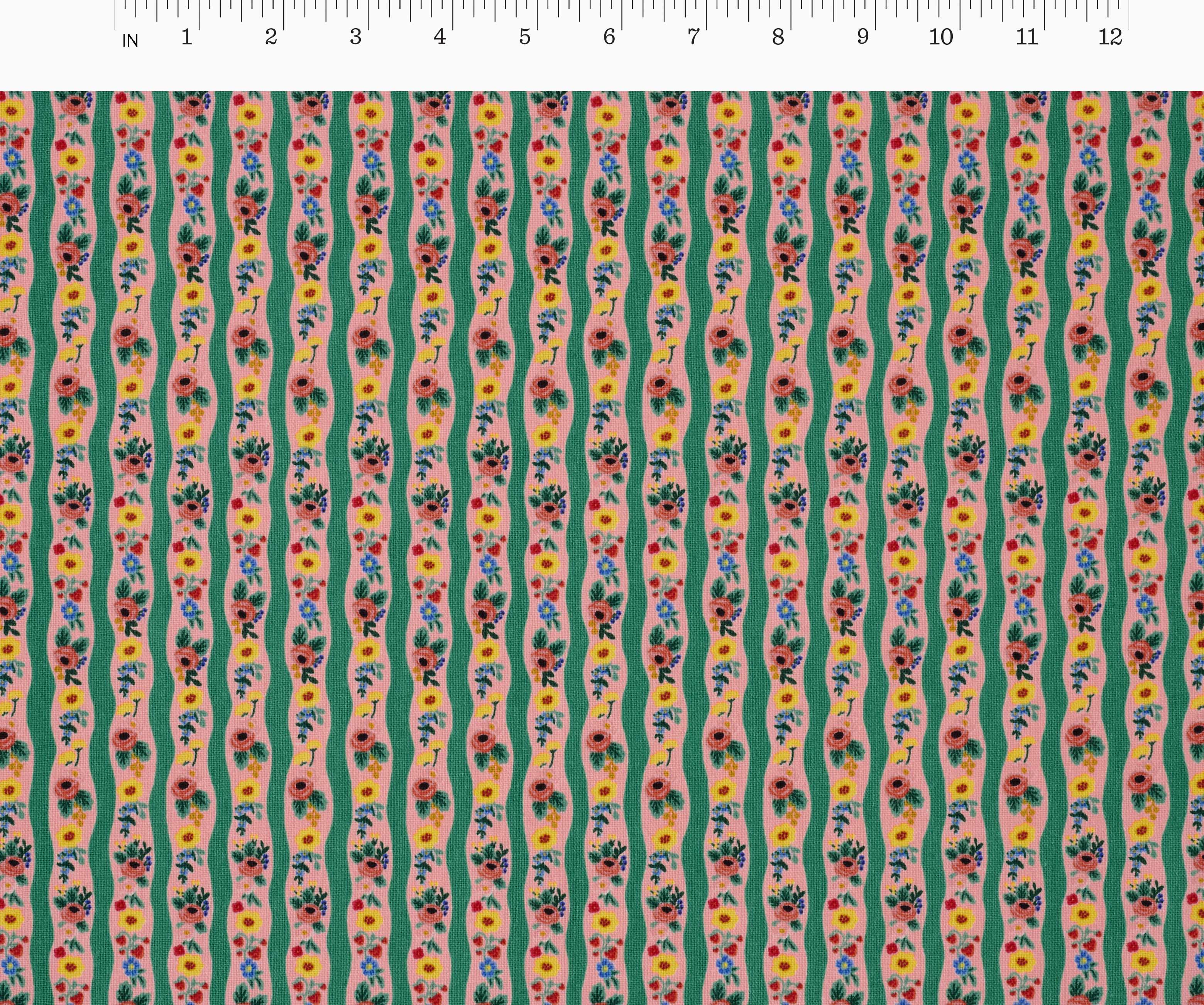 Climbing Roses Canvas Fabric - Blush