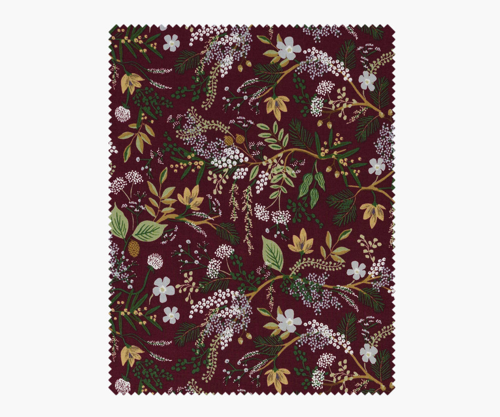 Juniper Forest Cotton Fabric - Burgundy