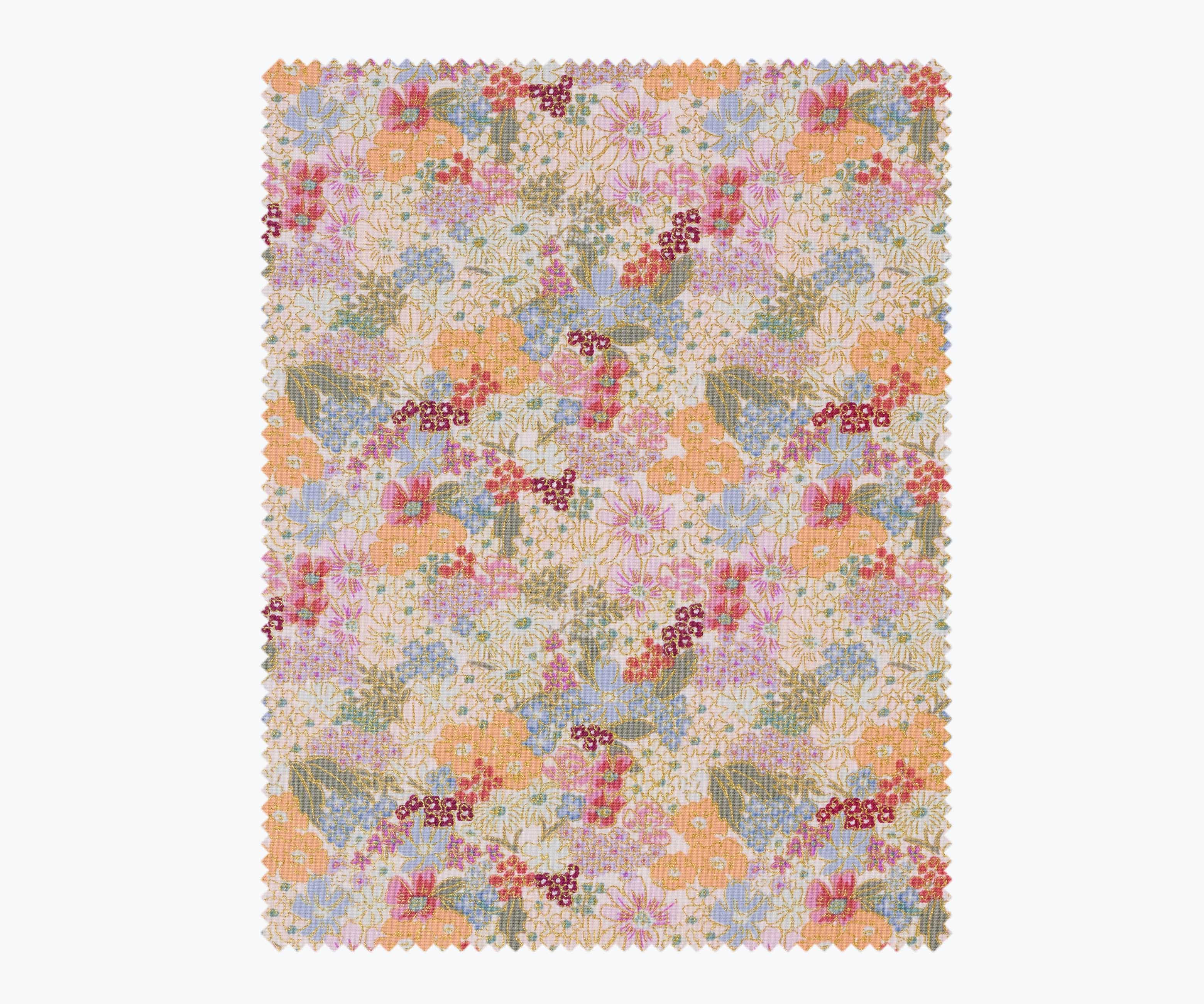 Mimi Cotton Metallic Fabric - Plum