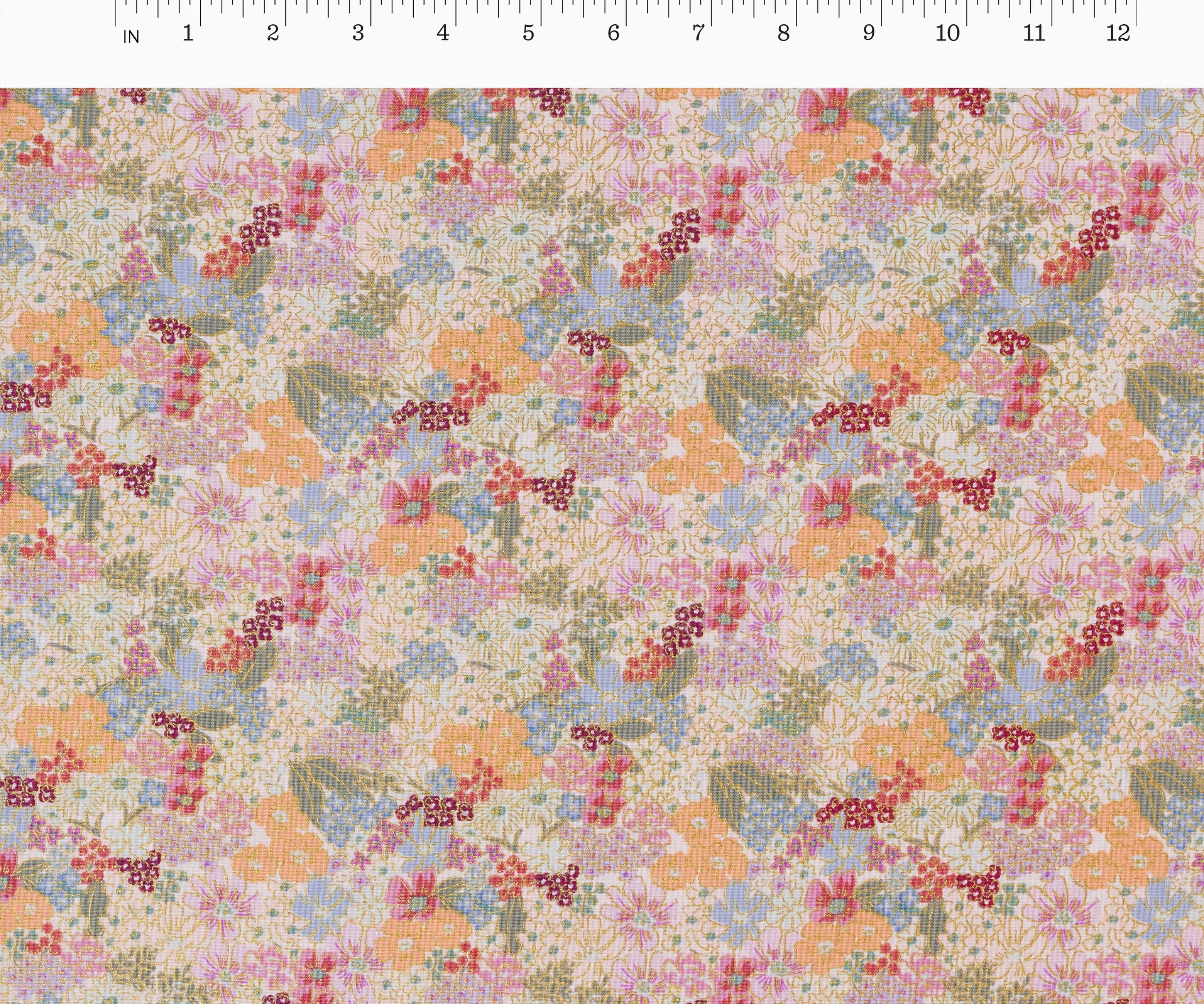 Mimi Cotton Metallic Fabric - Plum