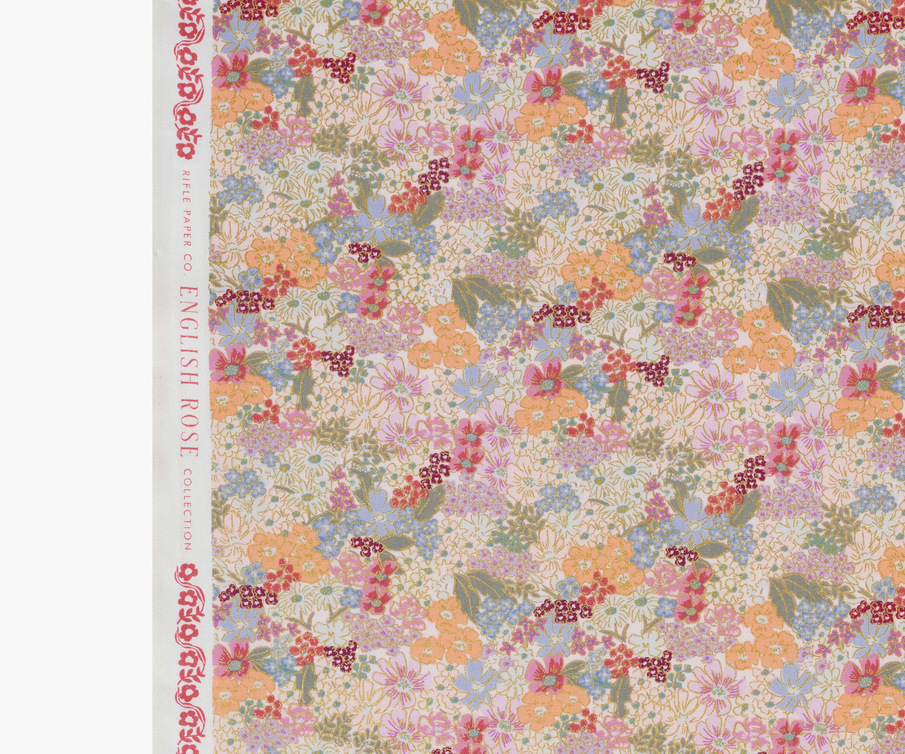 Mimi Cotton Metallic Fabric - Plum