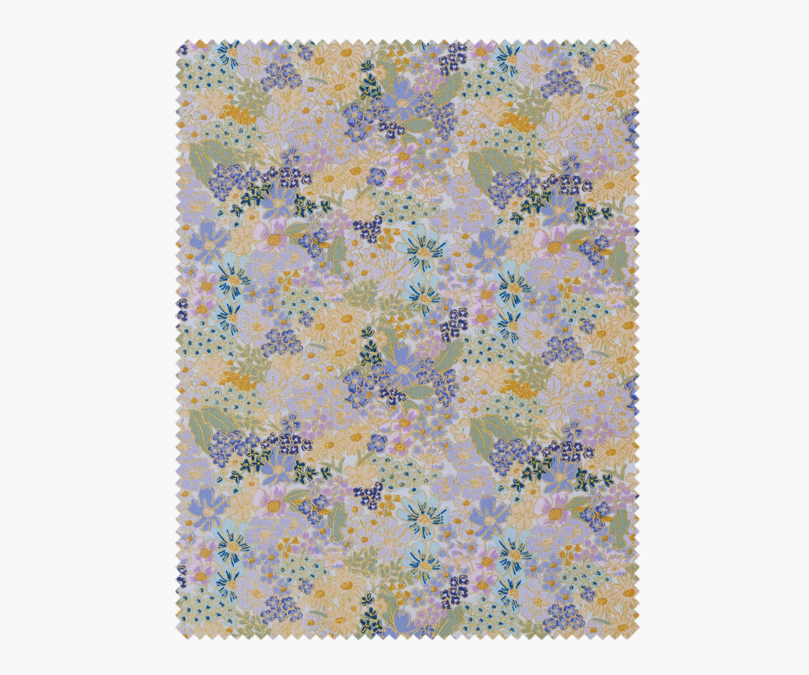 Mimi Cotton Metallic Fabric - Blue