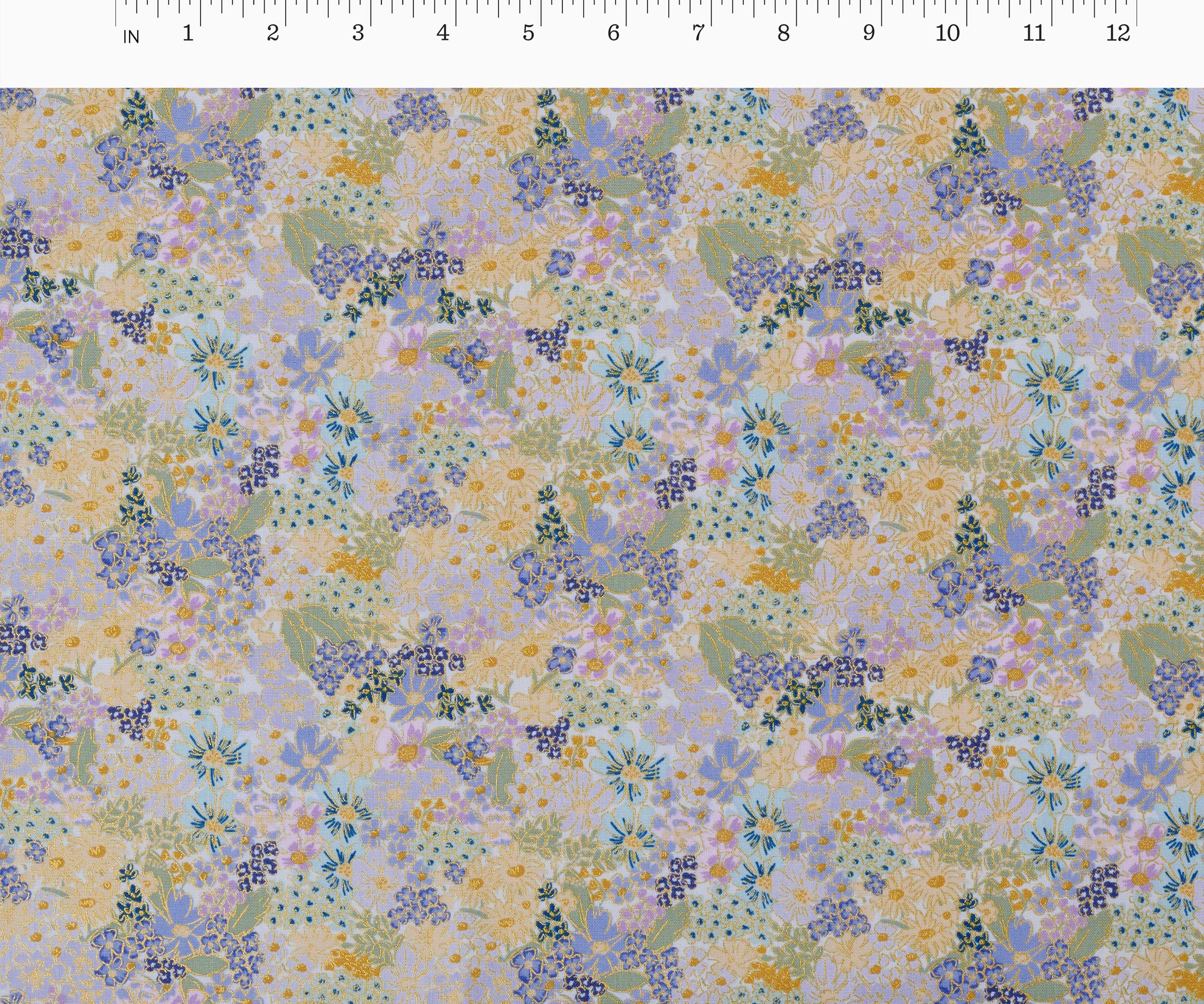 Mimi Cotton Metallic Fabric - Blue