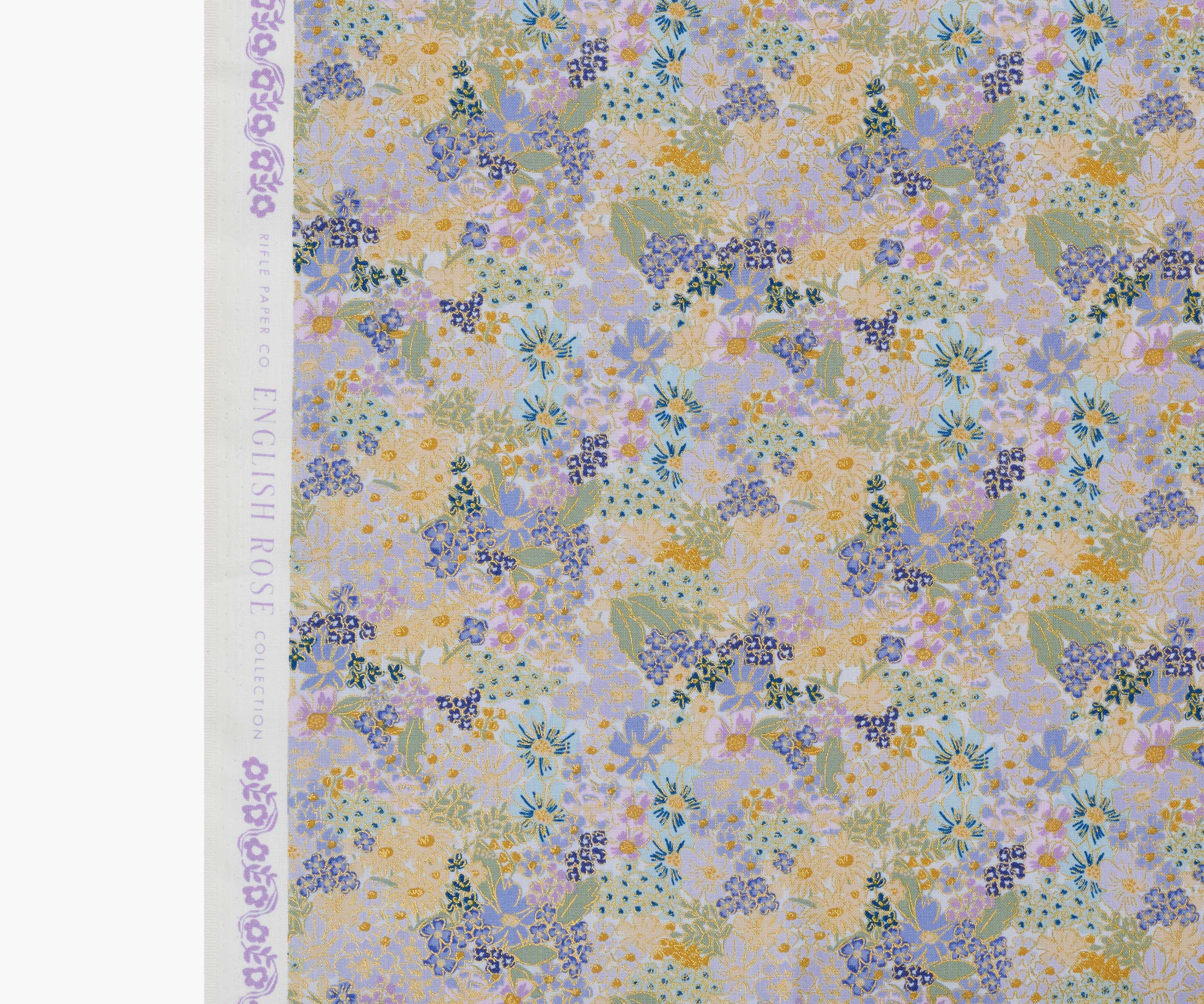 Mimi Cotton Metallic Fabric - Blue