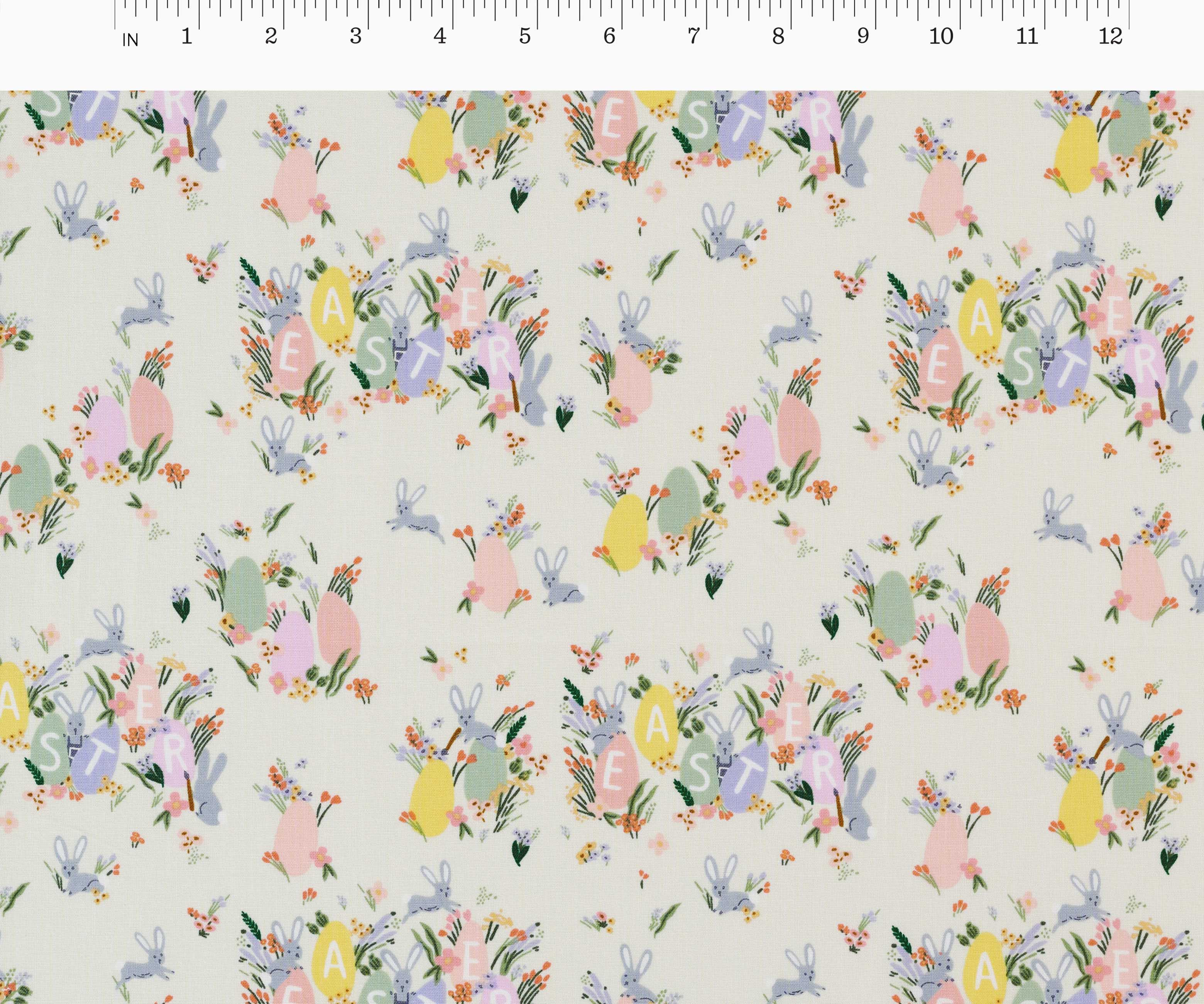 Hoppy Easter Cotton Fabric - Cream