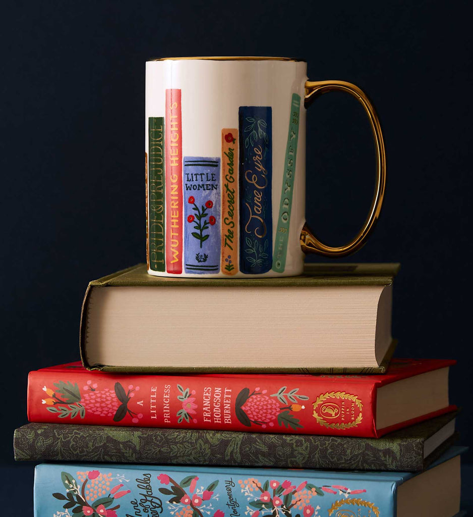 Book Club Porcelain Mug with Gilded Rim