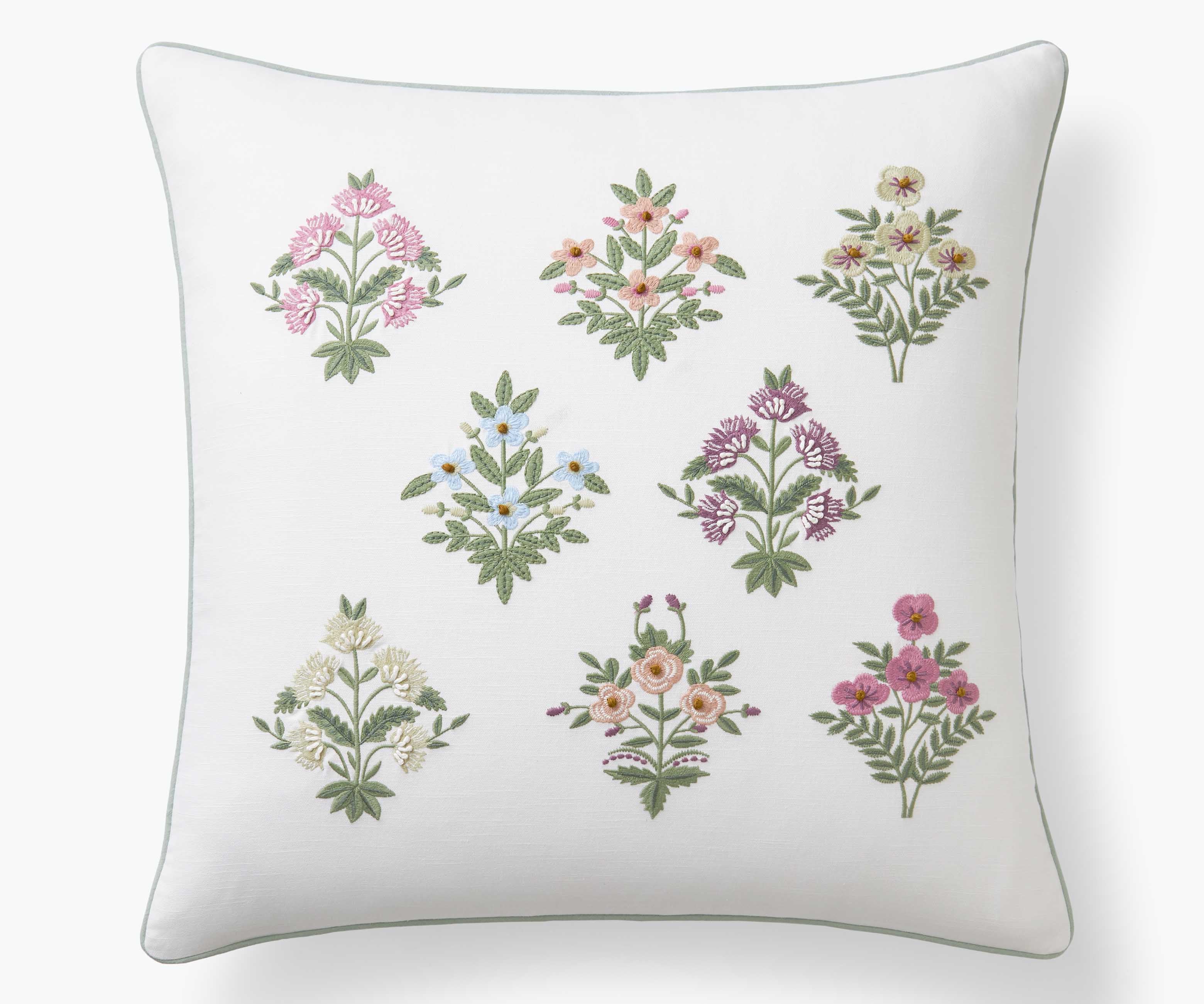 Embroidered Pillow Cover - Estee Garden