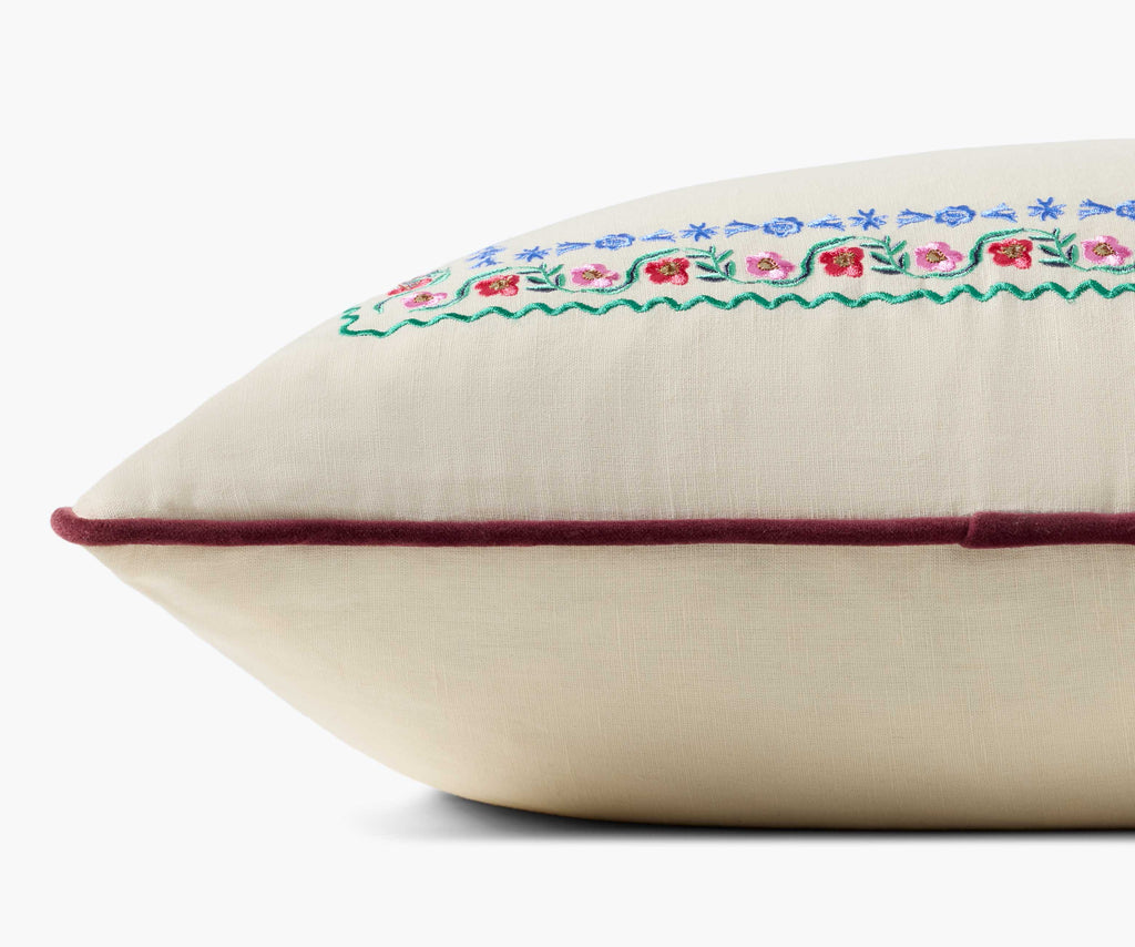 Delphine Border Embroidered Pillow | Rifle Paper Co.