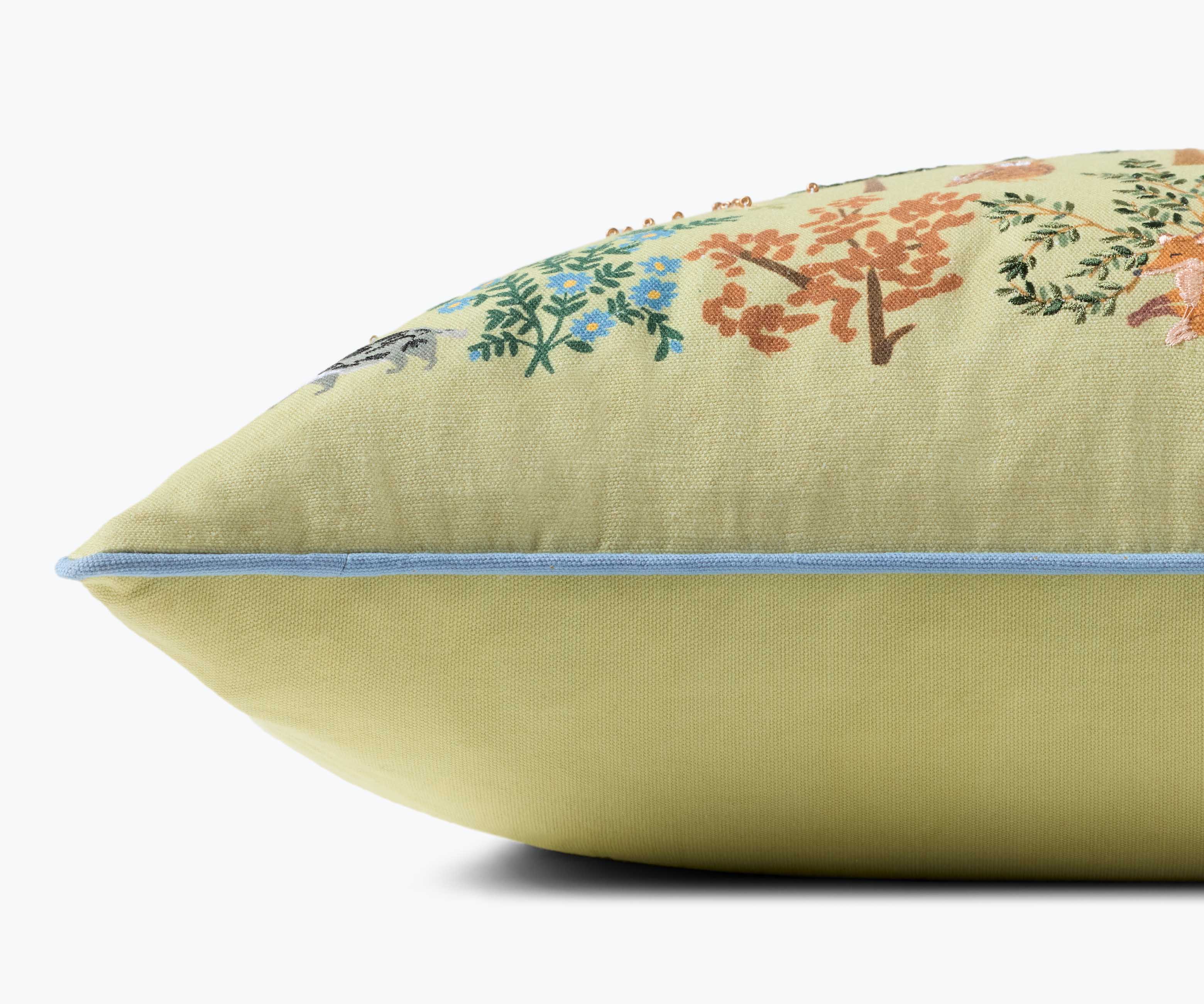 Woodland Forest Embroidered Pillow - Pistachio