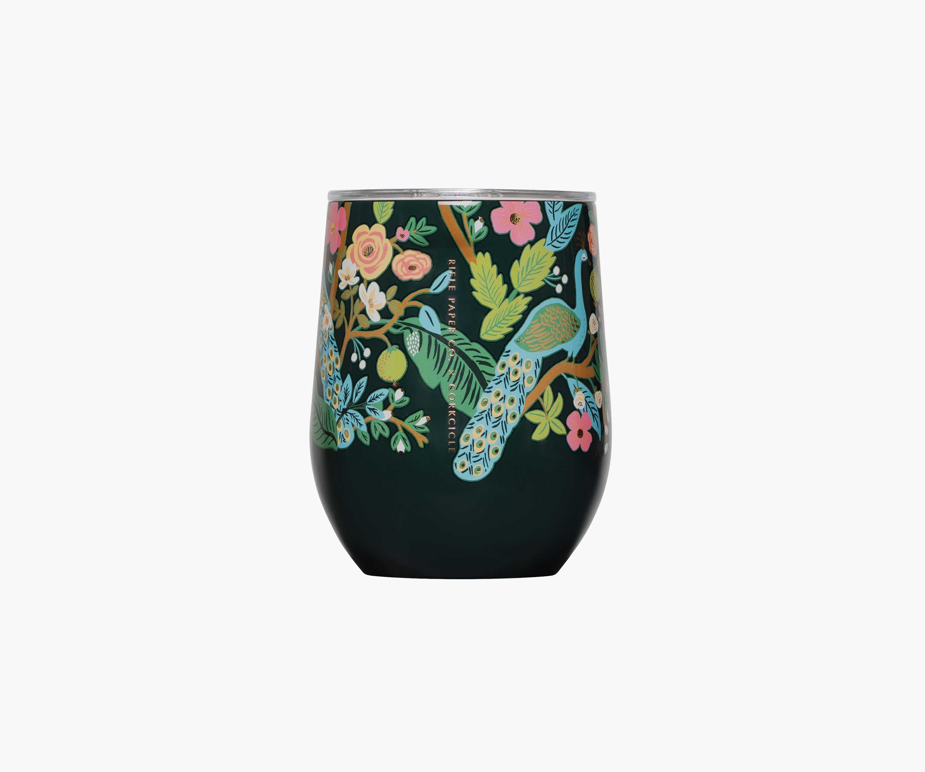 Stemless Wine Cup - Peacock