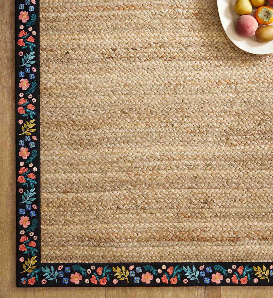Costa Wildwood Jute Rug – Natural & Black | Rifle Paper Co.