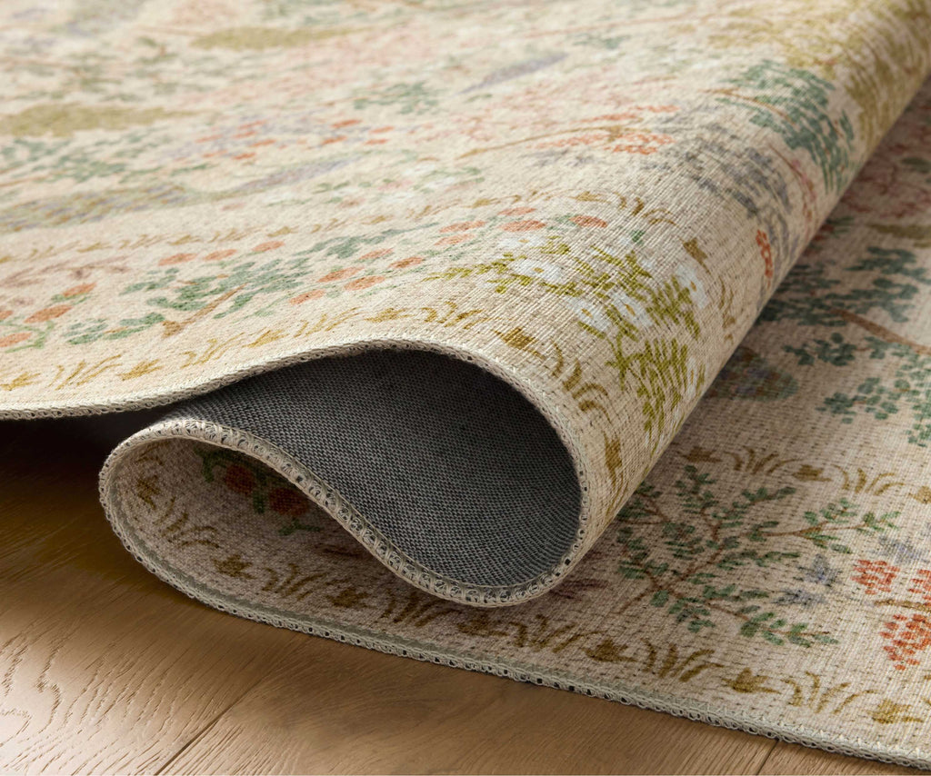 Canopy Peacock Forest Printed Rug – Cream | Rifle Paper Co.