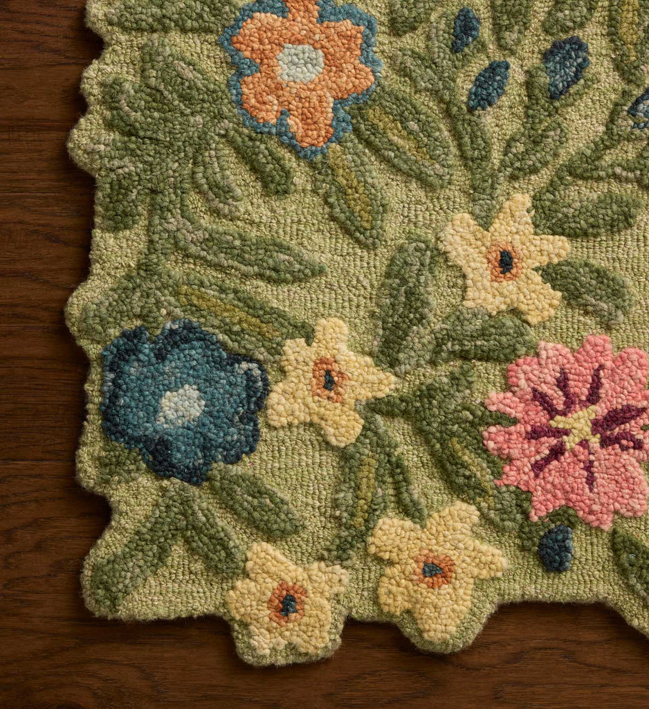 Edith Hand-Tufted Wool Hooked Rug - Green | Rifle Paper Co.