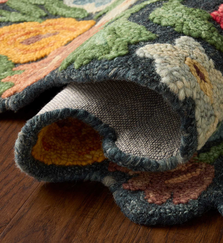 Edith Hand-Tufted Wool Hooked Rug - Navy | Rifle Paper Co.