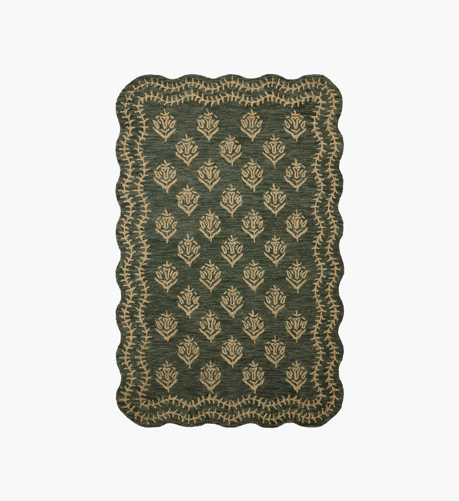 Lisette Wool Hooked Rug - Forest | Rifle Paper Co.