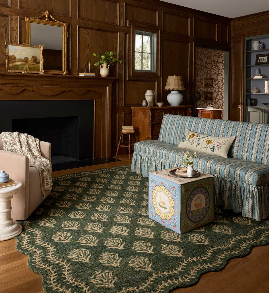Lisette Wool Hooked Rug - Forest | Rifle Paper Co.