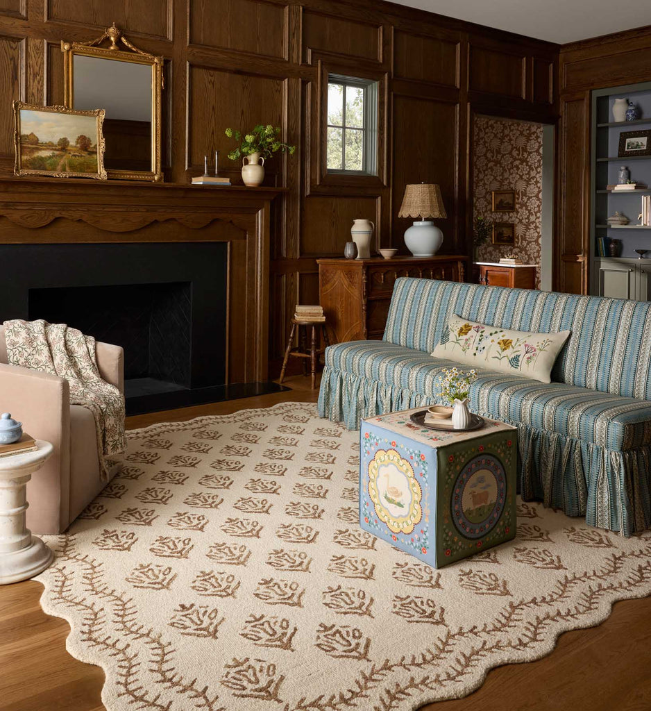 Lisette Wool Hooked Rug - Ivory & Natural | Rifle Paper Co.