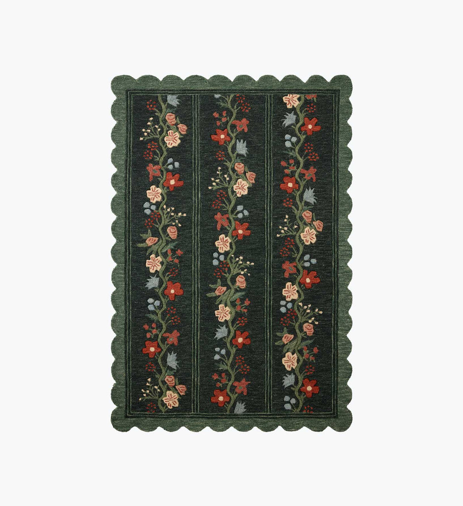 ウールの敷物FOREST HEROES　検HIIRAGI OUTFITTERS Thistle Wool Hooked Area Rug - Forest | Rifle Paper Co.