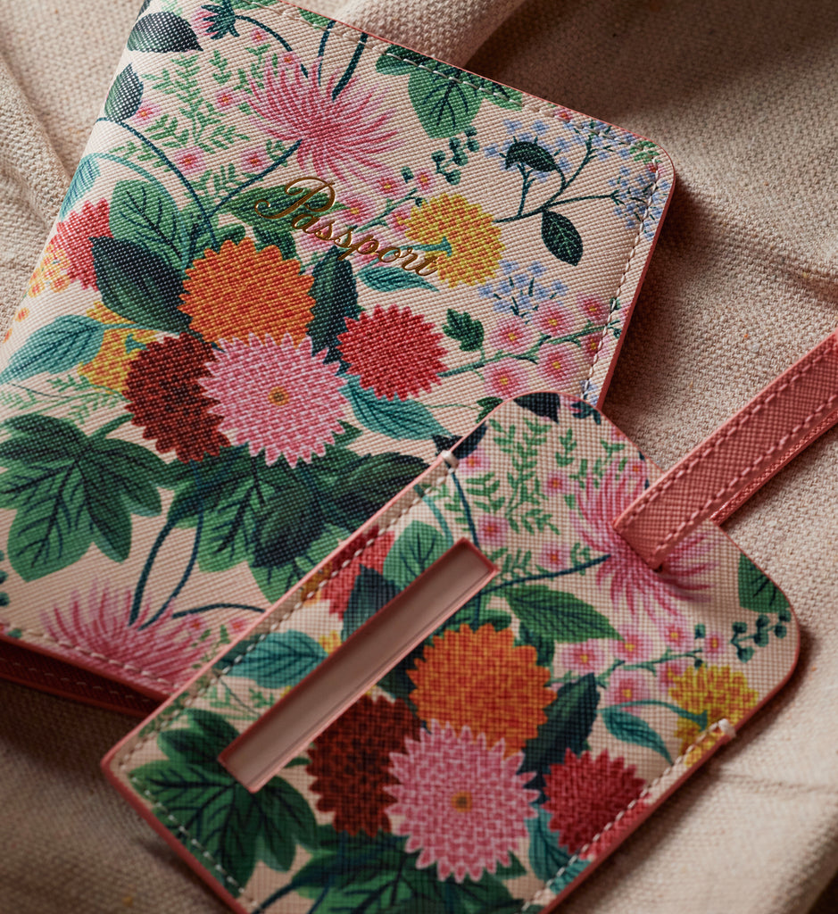 Dahlia Floral Luggage Tag with Gold Foil | Rifle Paper Co.