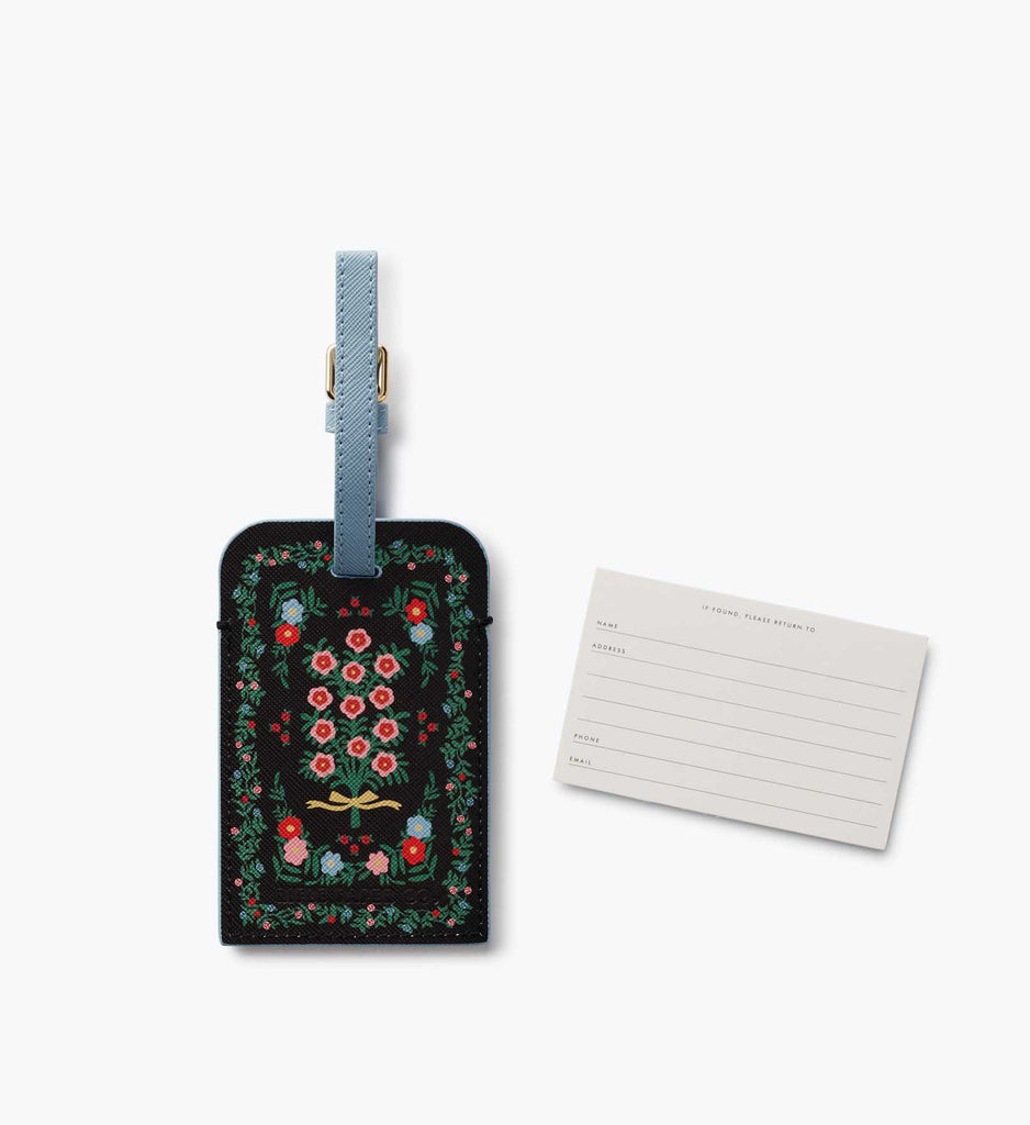 Rosette Floral Luggage Tag with Gold Foil | Rifle Paper Co.