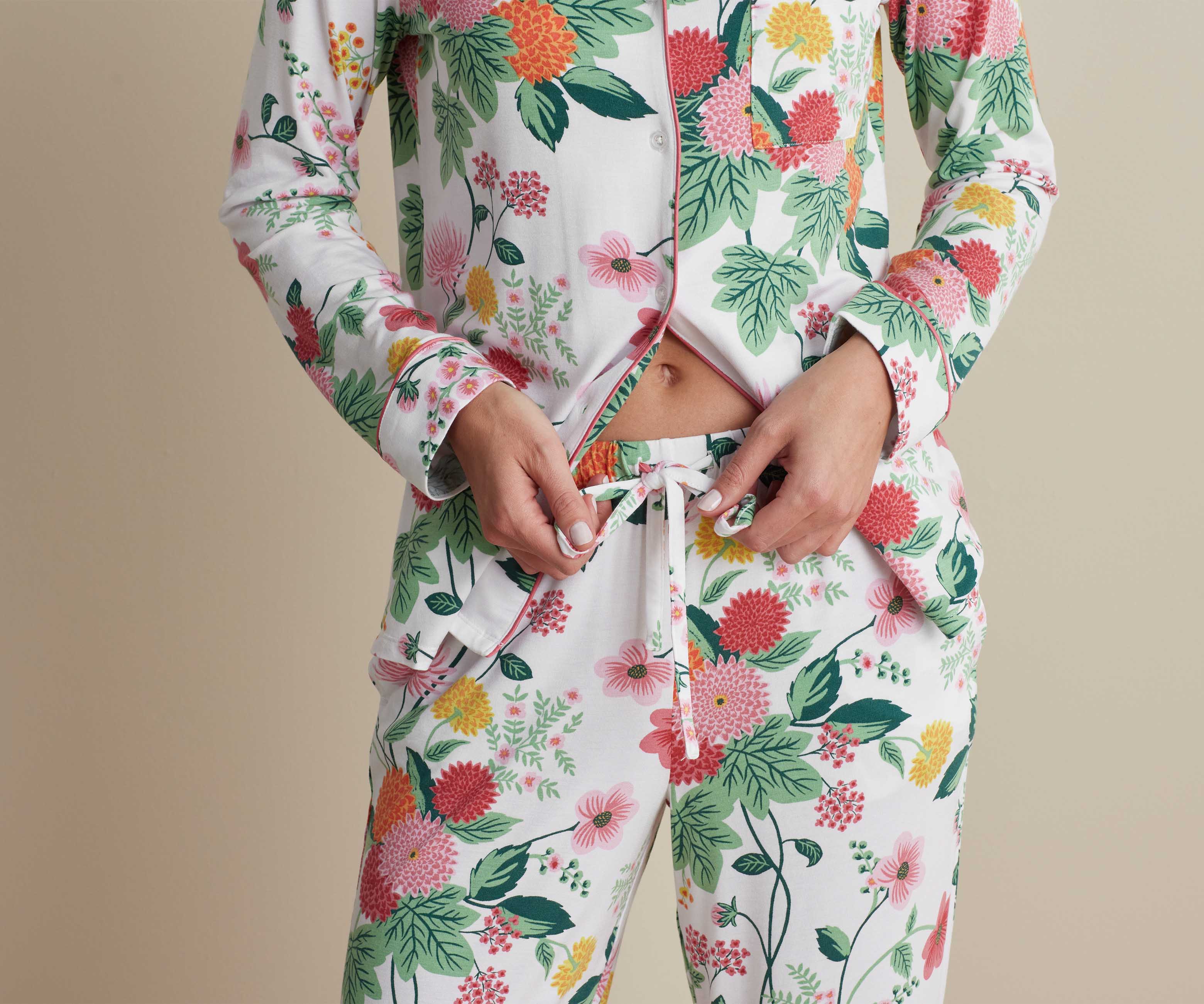 Tencel Modal Button Front Long Set - Dahlia