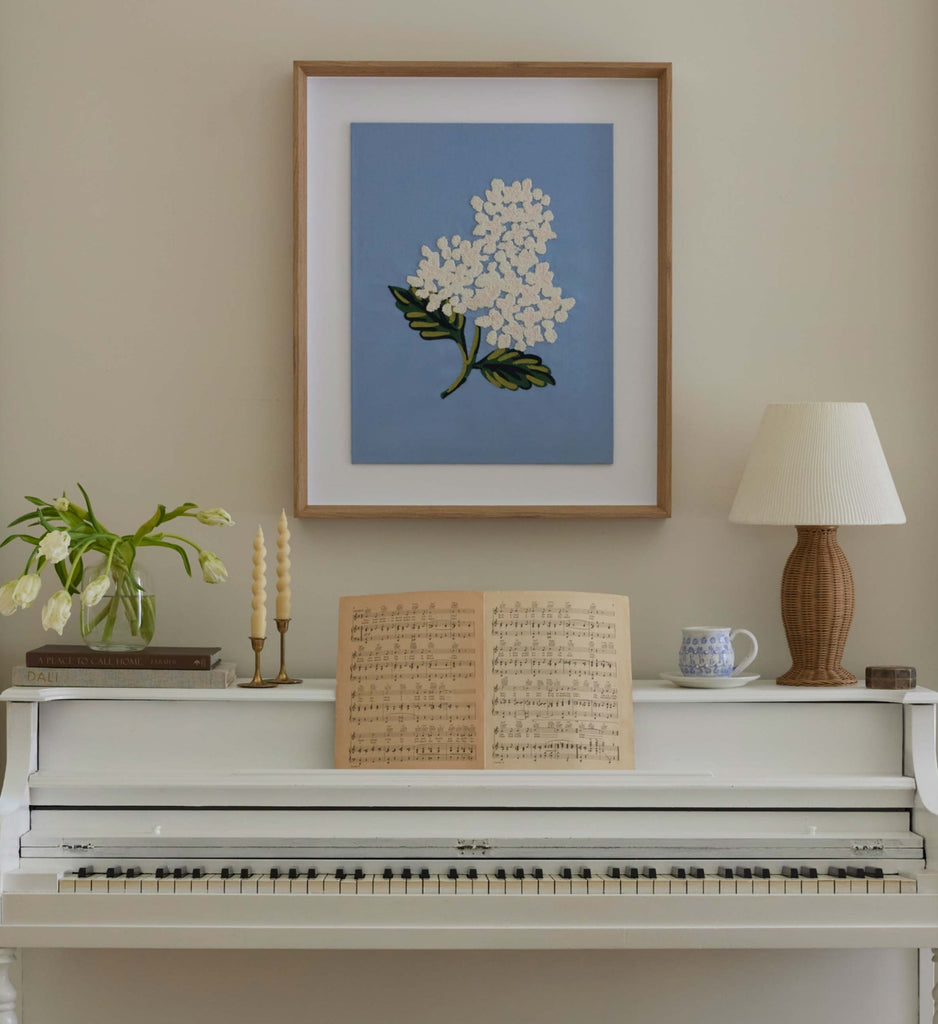 Hydrangea Blue Framed Textile Wall Art | Rifle Paper Co.