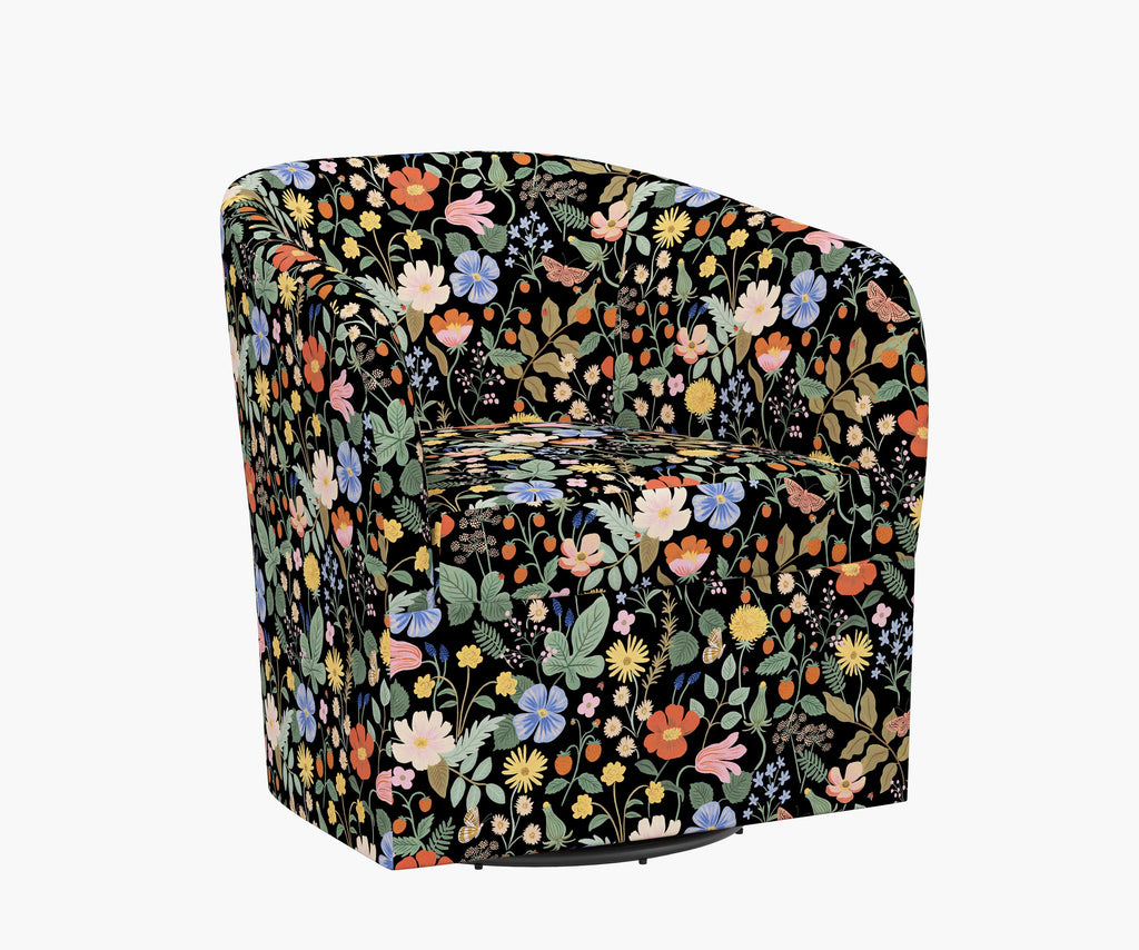 Pembroke Swivel Chair - Strawberry Fields – Rifle Paper Co
