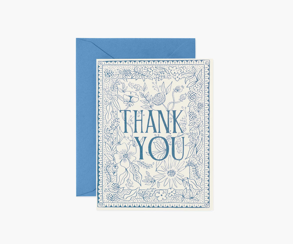 紙タグ～アンティークローズとThank you エンボス〜 Delft Thank You Cards | Rifle Paper Co.