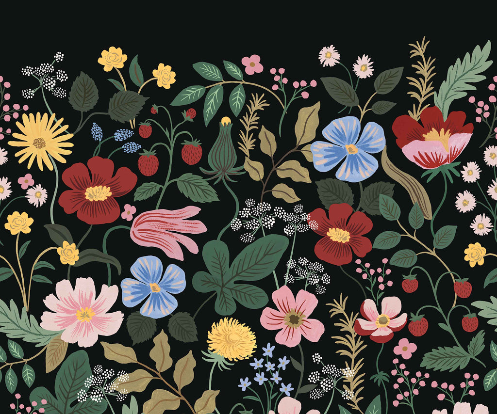 Strawberry Fields Peel & Stick Mural - Black – Rifle Paper Co