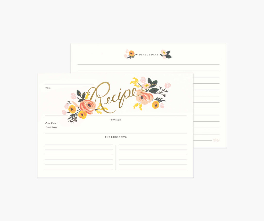 Recipe Cards Peonies Rifle Paper Co