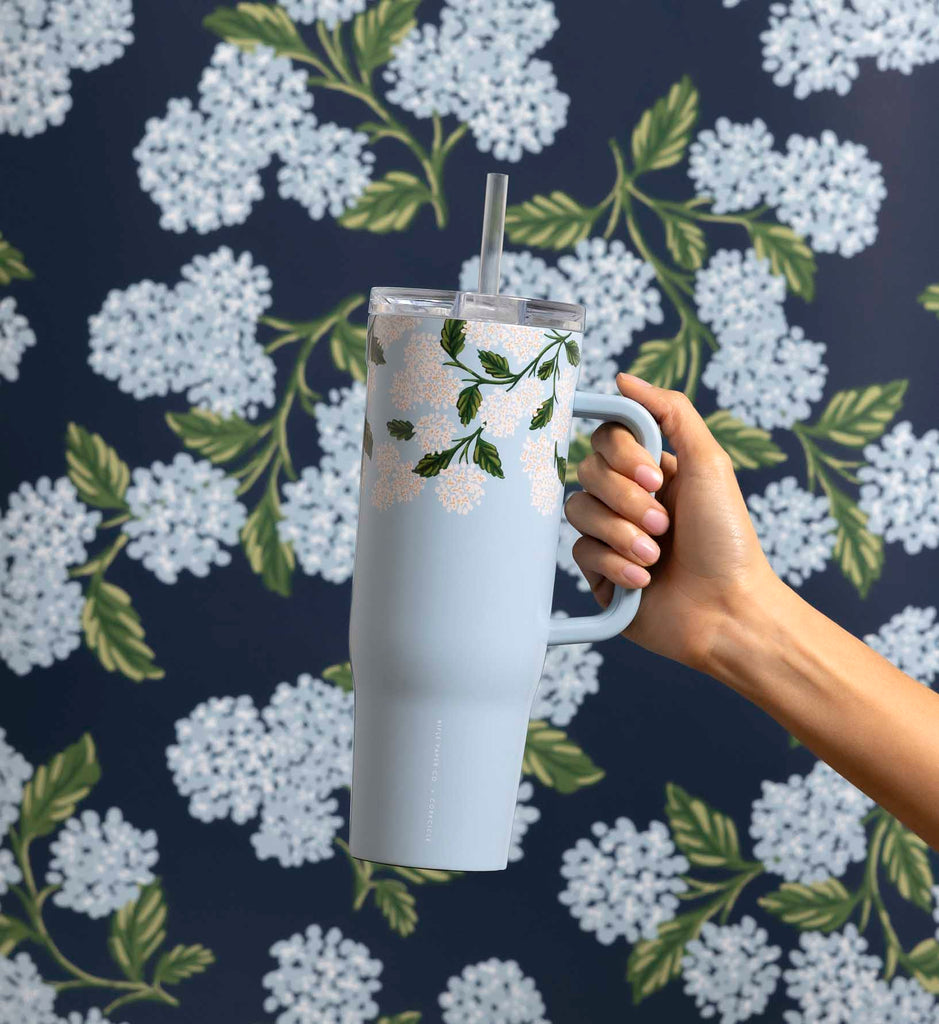 No.1108  べっ甲調フラワー 40 oz. Hydrangea Cruiser Cup with Straw | Rifle Paper Co.