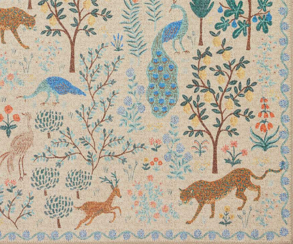 Menagerie Forest Cream Printed Rug | Rifle Paper Co.