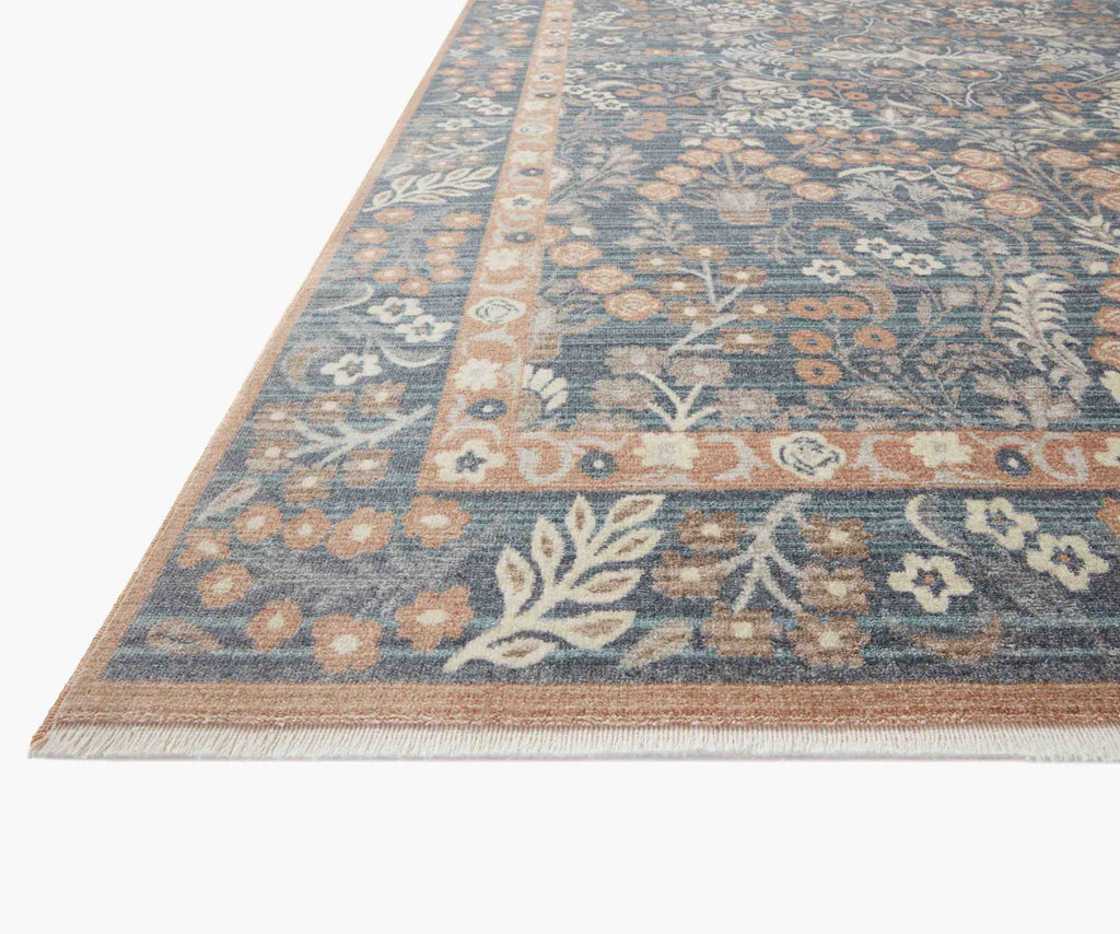 Holland Lotte Navy Floral Power-Loomed Rug | Rifle Paper Co.