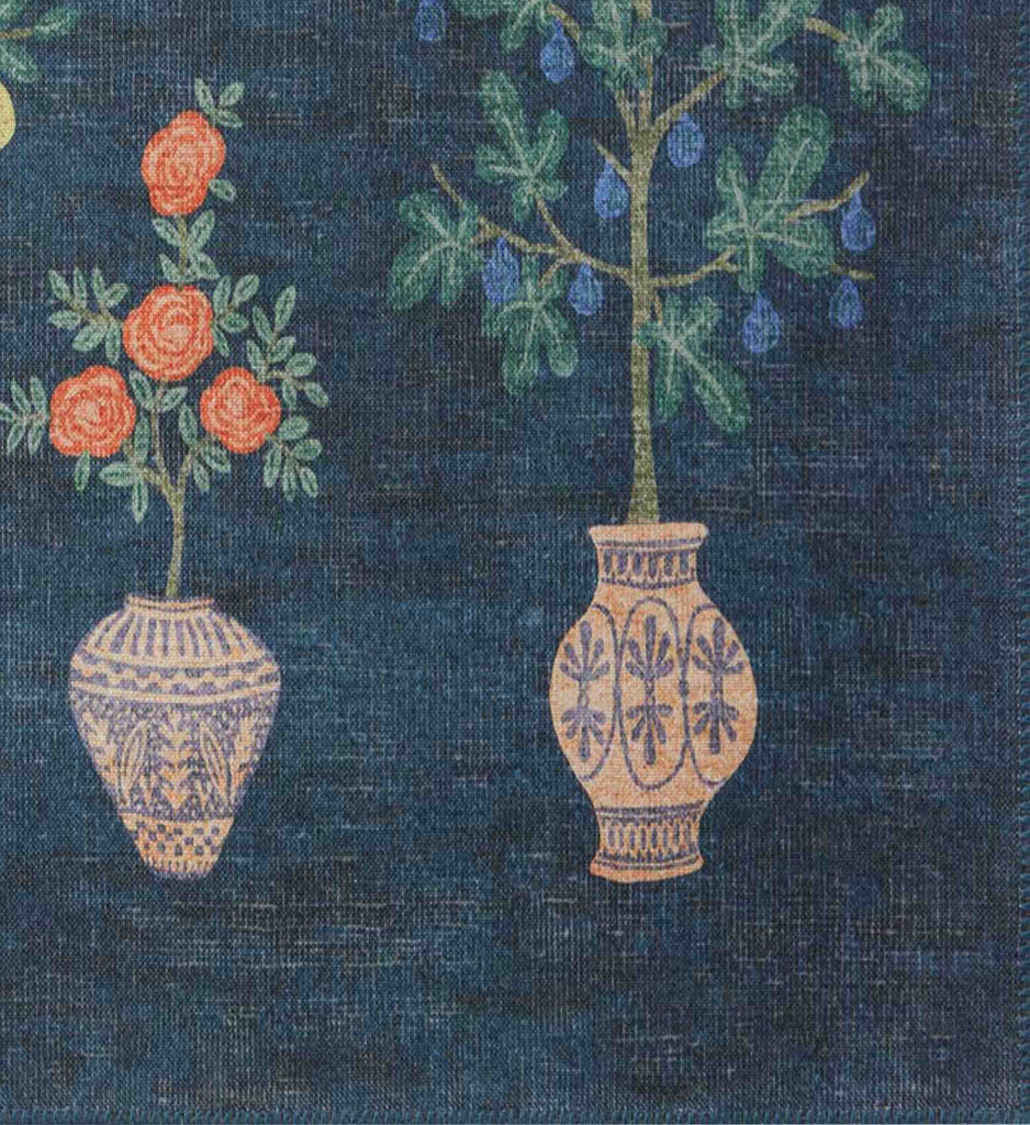 Atelier Topiary Indigo Non-Slip Rug | Rifle Paper Co.