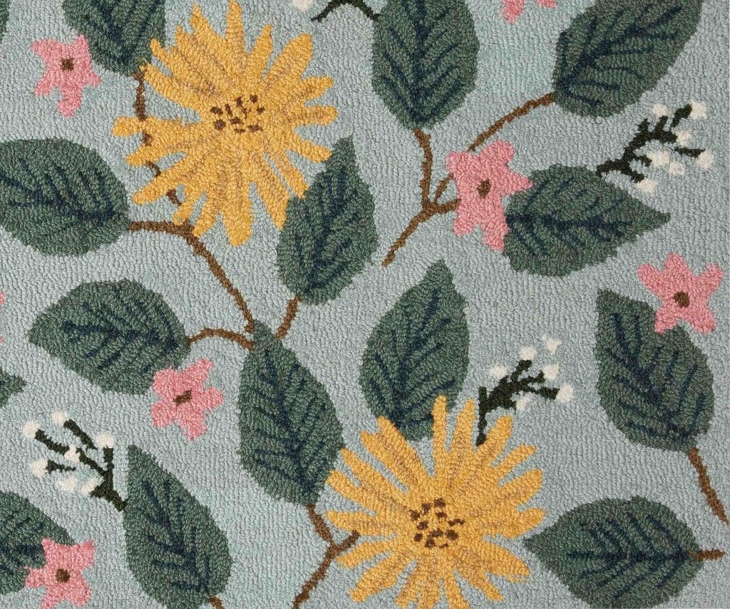Minnie Dandelion Wool-Hooked Rug - Light Blue – Rifle Paper Co
