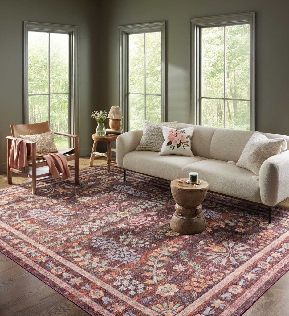 Maison Frances Burgundy Floral Rug | Rifle Paper Co.