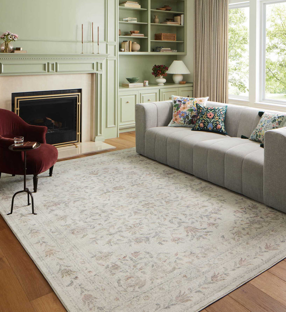 Courtyard Lily Floral Printed Rug – Yellow | Rifle Paper Co.
