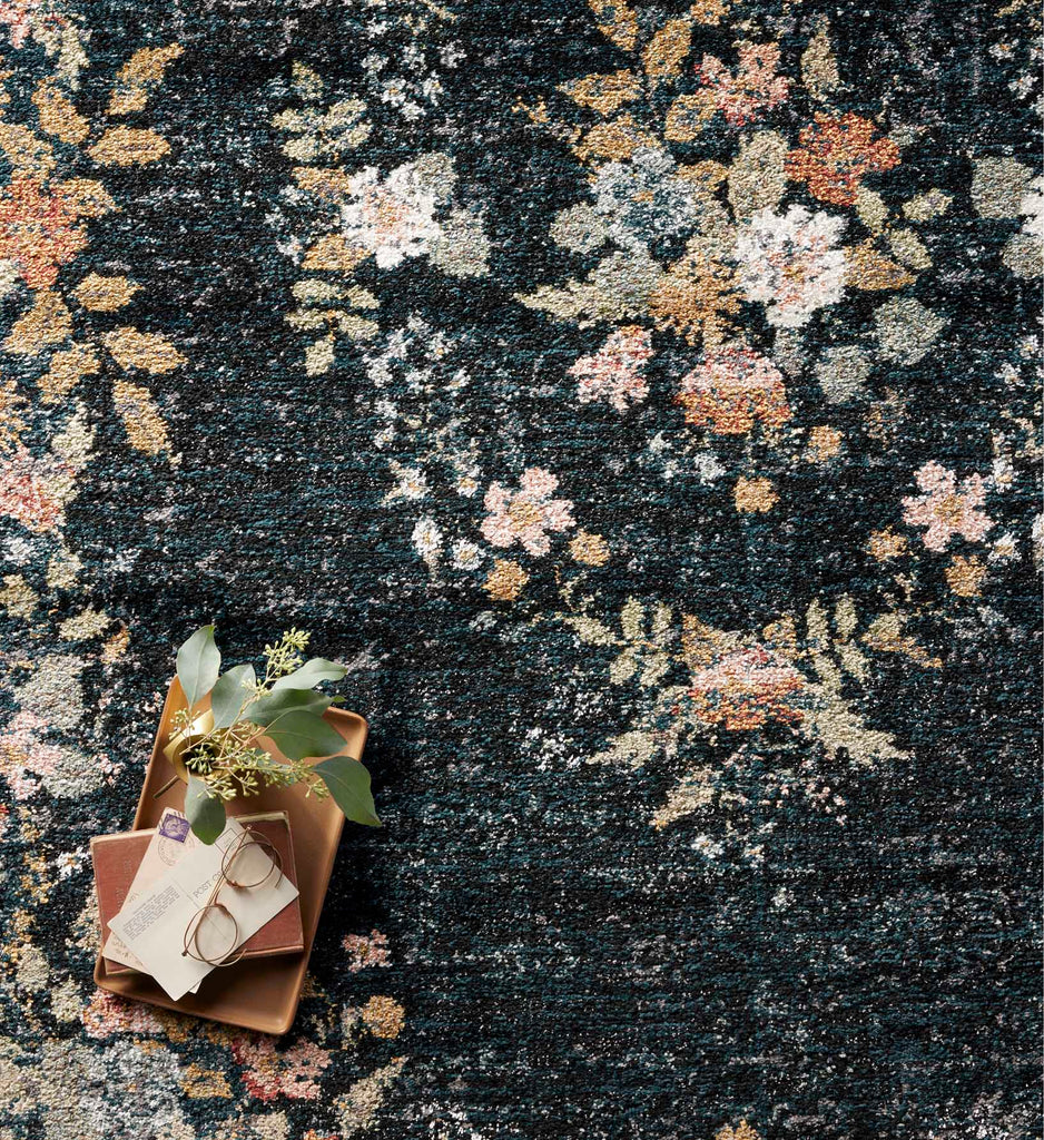 Strawberry Fields Medallion Rug – Navy | Rifle Paper Co.