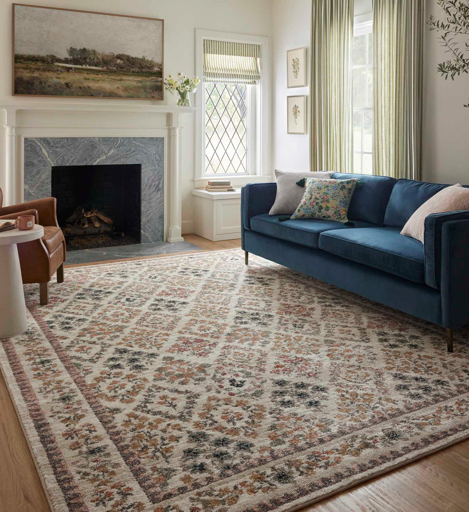 Laurel Parquet Power Loomed Rug in Cream | Rifle Paper Co.