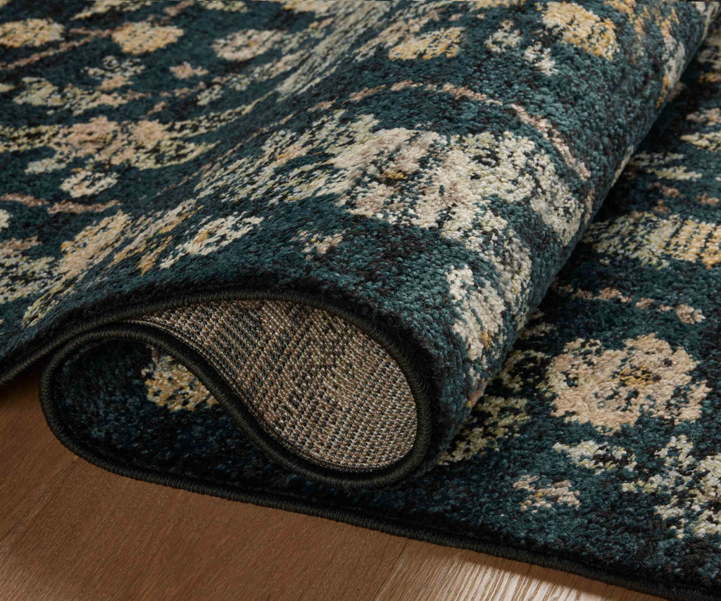Laurel Peacock Garden Power Loomed Rug Navy Rifle Paper Co