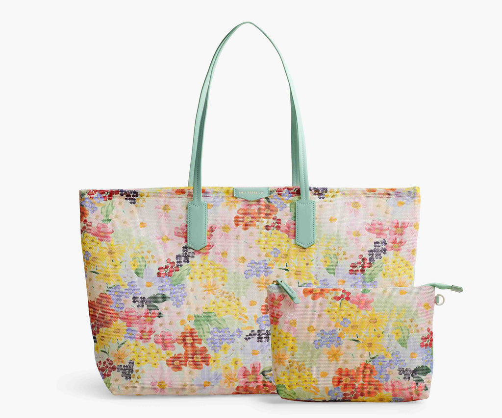 Rifle Paper Co. mesh tote bag shops with pouch and scrunchy