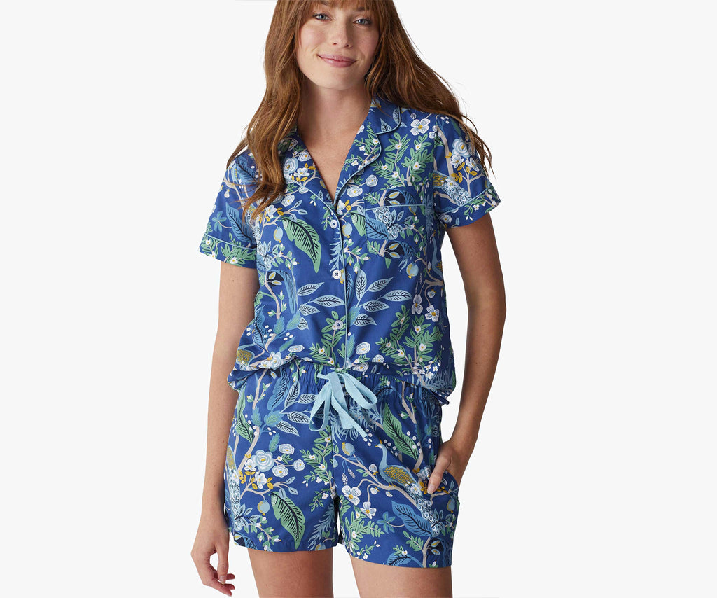 Poplin Button Front Short Set Peacock – Rifle Paper Co