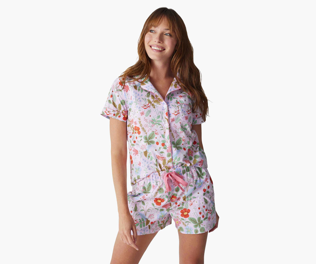 Poplin Button Front Short Set Strawberry Fields – Rifle Paper Co