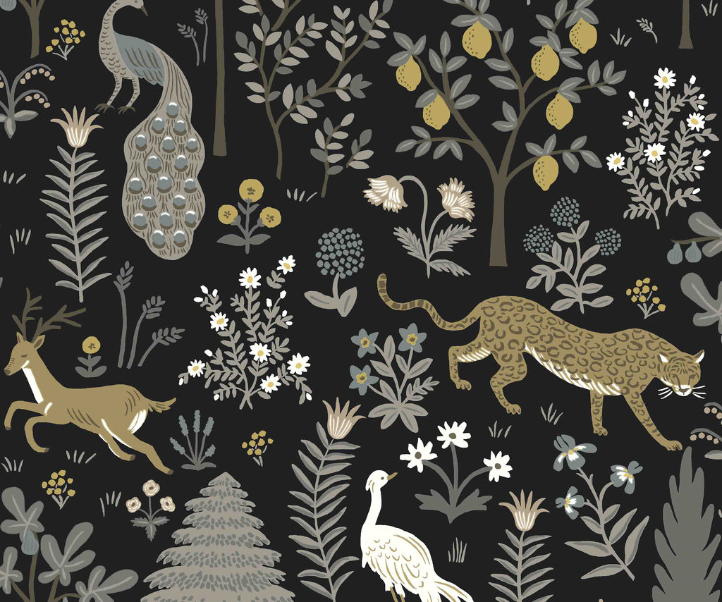 ●BLACK MENAGERIE Menagerie by Rifle Paper Co. - Black - Wallpaper : Wallpaper